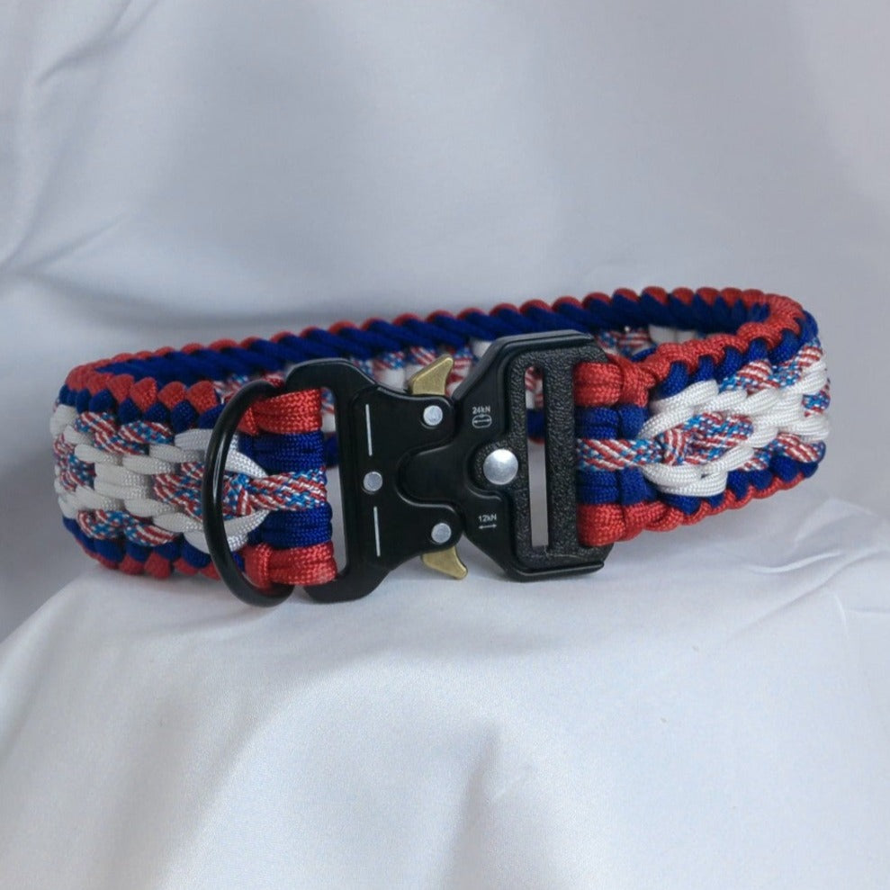 16" Patriotic Paracord Dog Collar