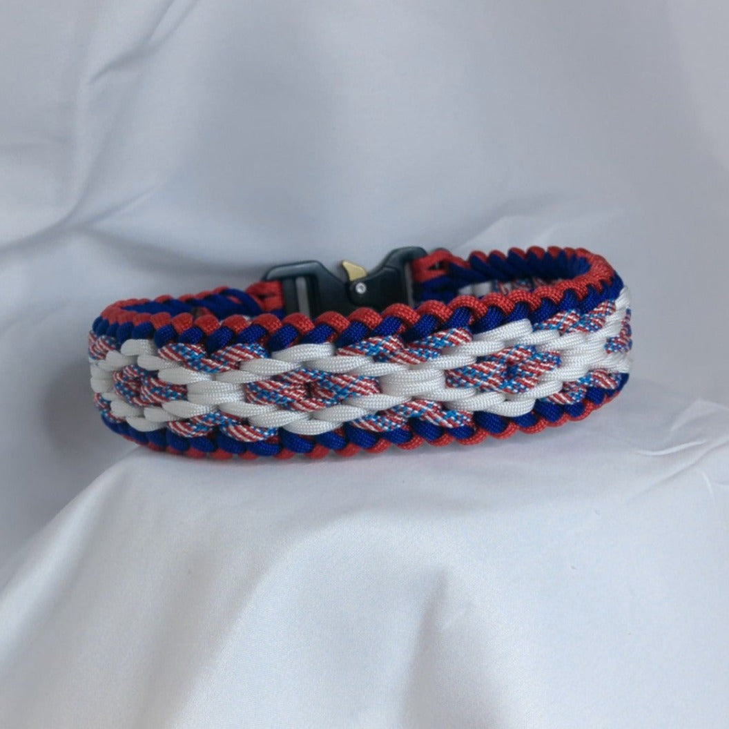 16" Patriotic Paracord Dog Collar