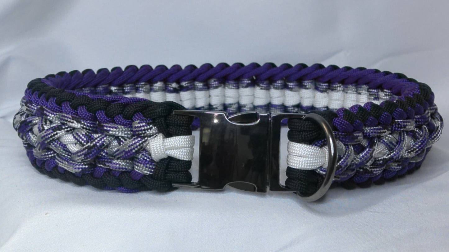 17 1/2" Black and Purple Dog Collar