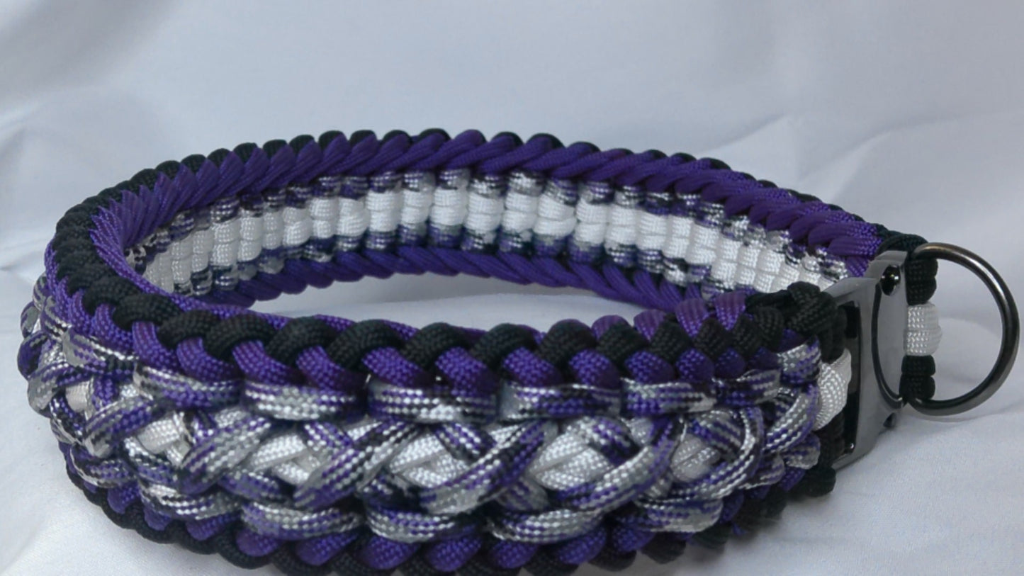 17 1/2" Black and Purple Dog Collar