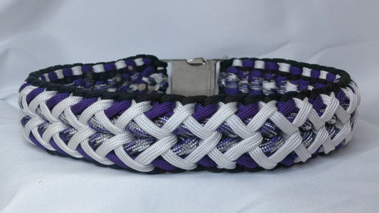 18" Purple and White Dog Collar