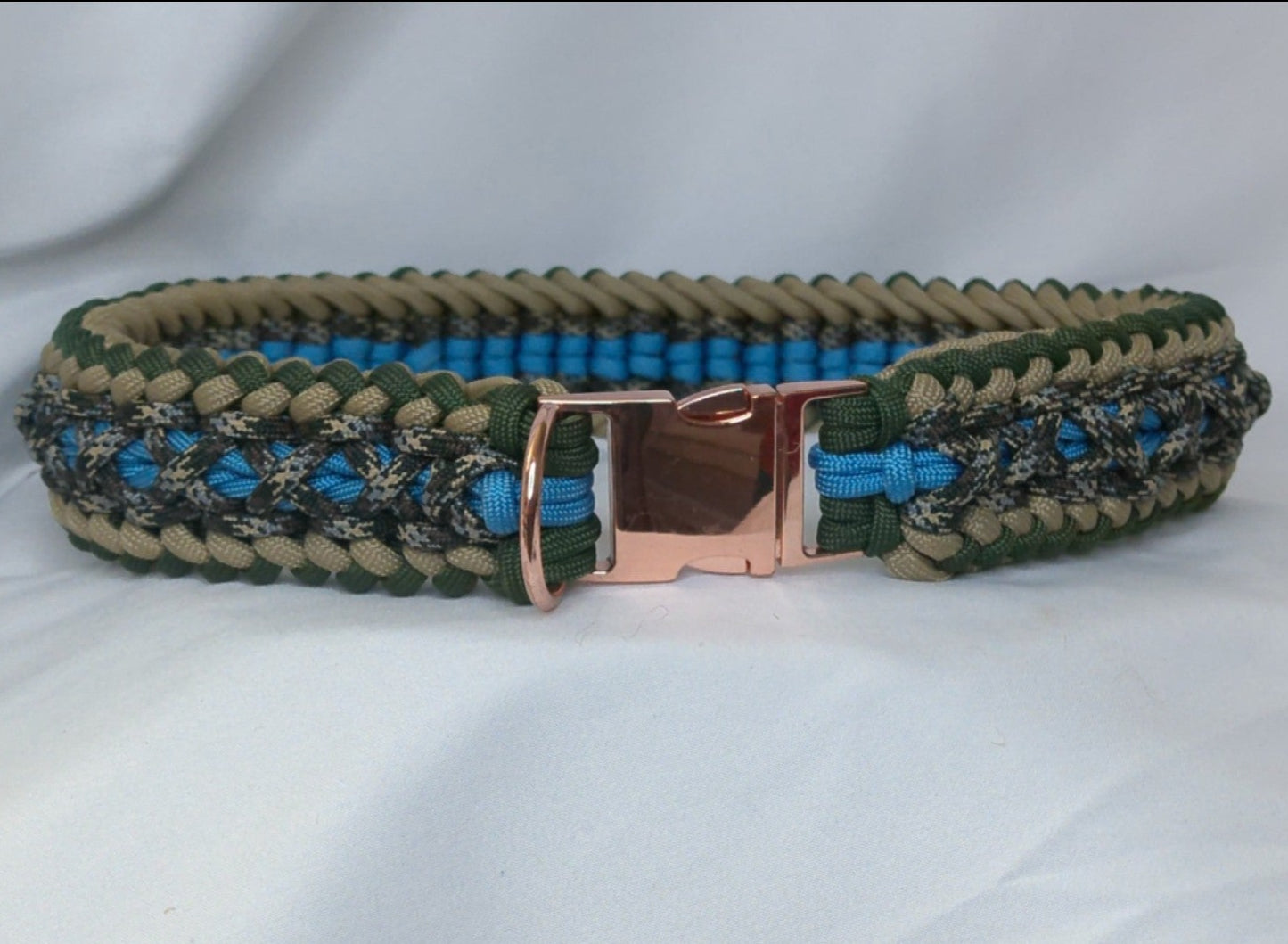 21"Camo And Blue Dog Collar