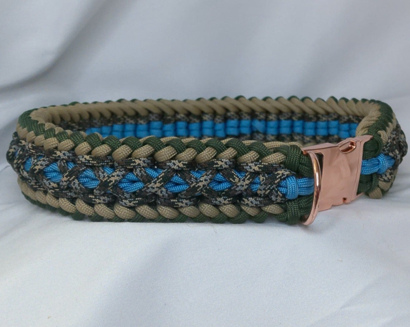 21"Camo And Blue Dog Collar