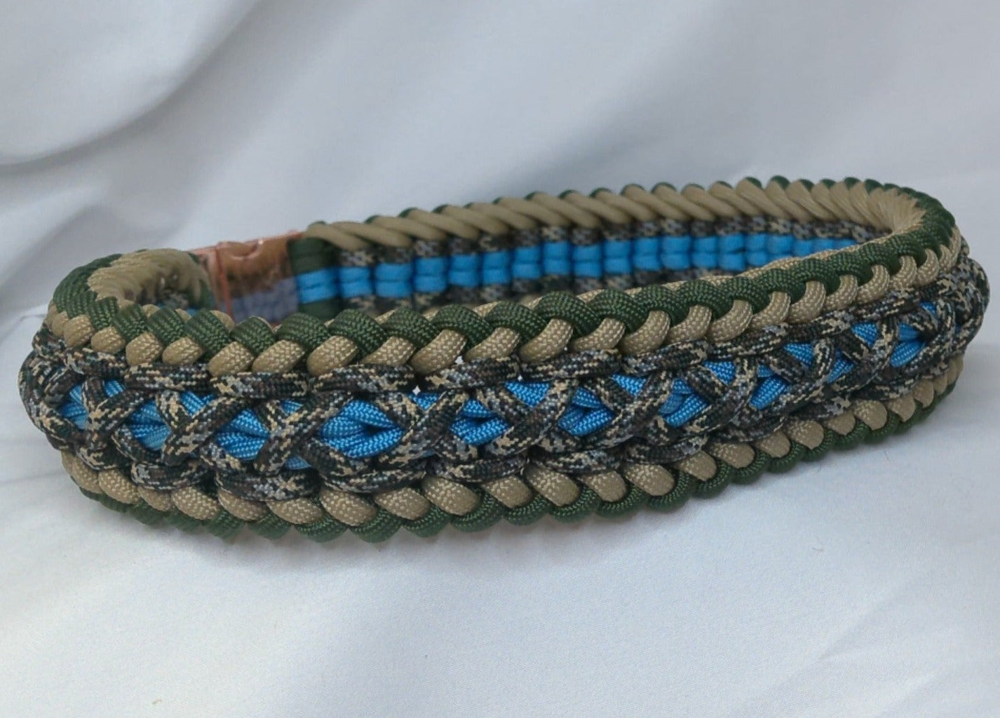 21"Camo And Blue Dog Collar