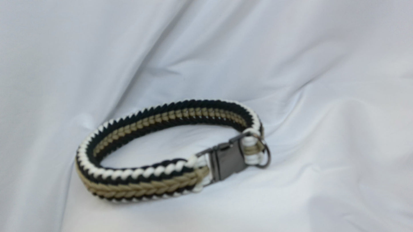 16 1/2" Tan Black and White Dog Collar