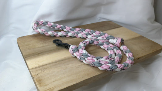 38" Pink, White, Grey, and Pink Camo Paracord dog Leash