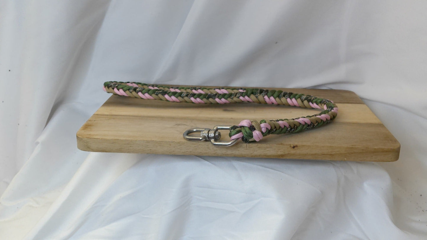 45" Double Dog Leash ( Green,Pink,Tan,Camo) Paracord Dog Leash